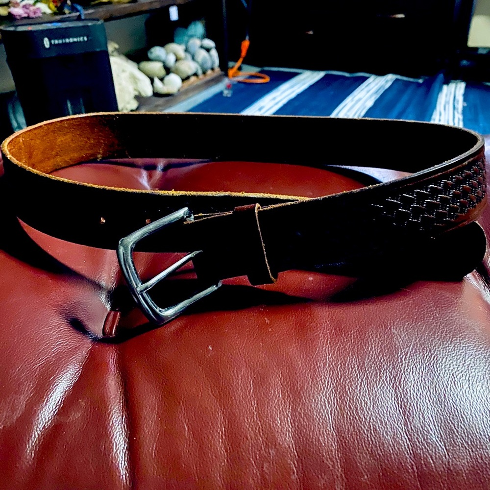 Brown leather belt